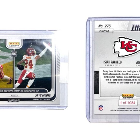 2022 Panini Instant Isiah Pacheco/Skyy Moore SUPER BOWL LVII KC #275 RC 1/1084 - Picture 10 of 13